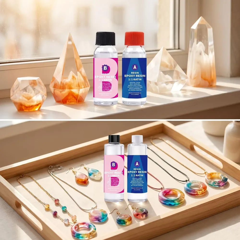 Kit résine époxy transparente pour moulage et bijoux