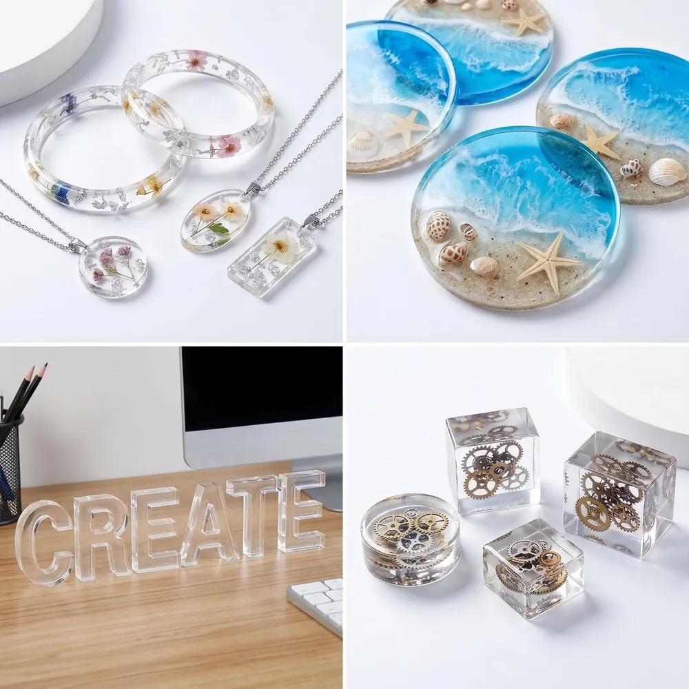Kit résine époxy transparente pour moulage et bijoux