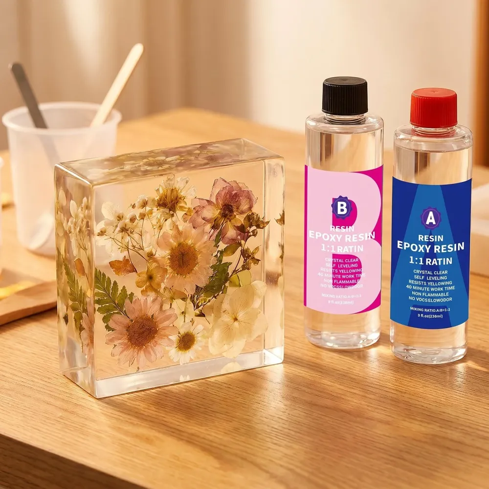 Kit résine époxy transparente pour moulage et bijoux