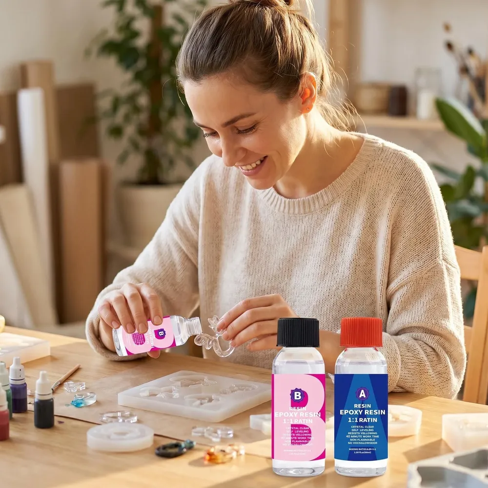 Kit résine époxy transparente pour moulage et bijoux