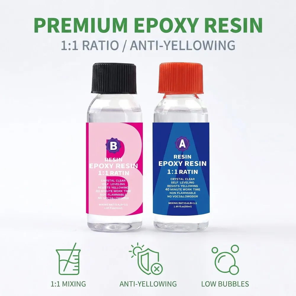 Kit résine époxy transparente pour moulage et bijoux