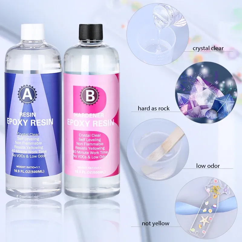Kit résine haute brillance 1:1 pour art et bijoux DIY
