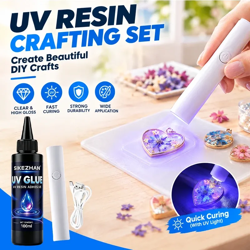 Kit résine UV 100ml avec lampe, adhésif dur à prise rapide