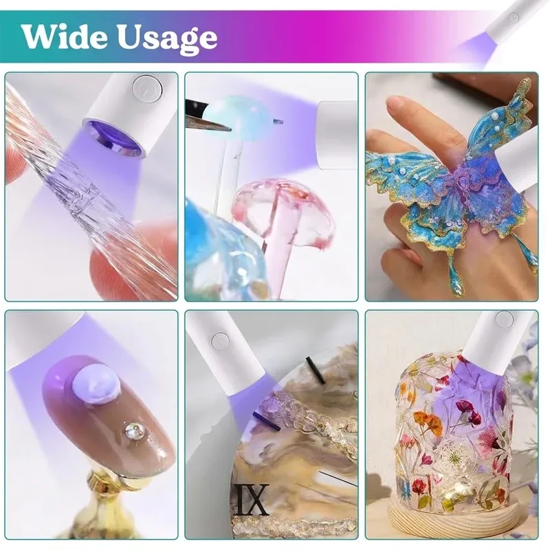 Kit résine UV 100ml avec lampe, adhésif dur à prise rapide