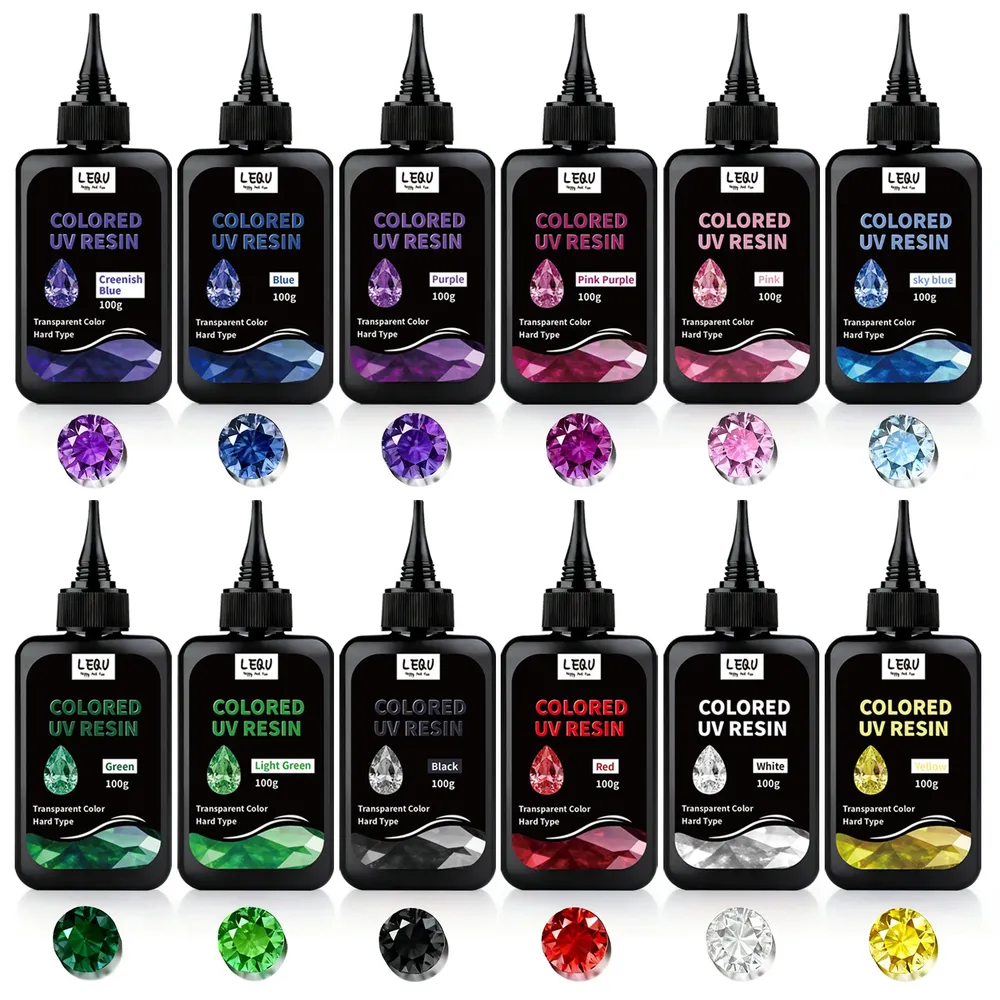 Kit résine UV 12 couleurs vibrantes inodore pour bijoux