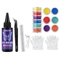Kit résine UV 50 ml avec lampe rechargeable pour bijoux – Couleur SET 1