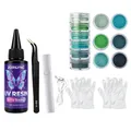Kit résine UV 50 ml avec lampe rechargeable pour bijoux – Couleur SET 3