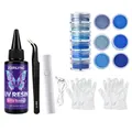 Kit résine UV 50 ml avec lampe rechargeable pour bijoux – Couleur SET 4
