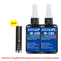 Kit résine UV 50g avec lampe, durcissement rapide 5 secondes – Couleur 50g-188-2pcs