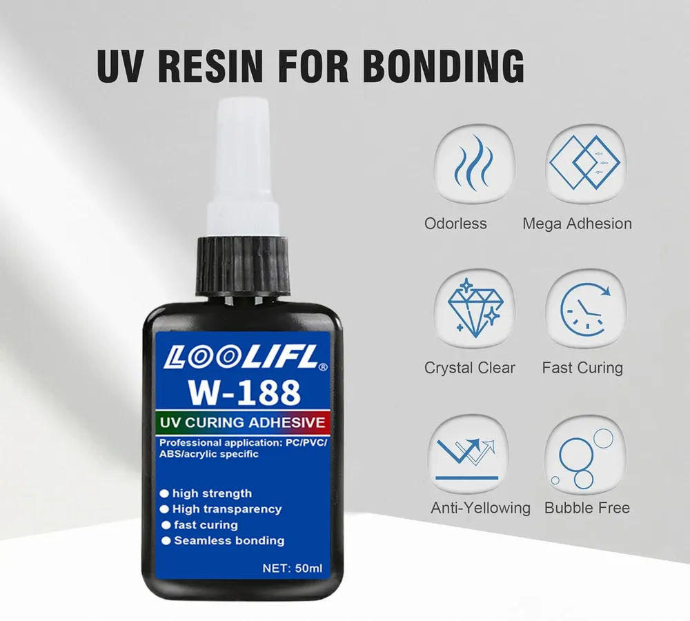 Kit résine UV 50g avec lampe, durcissement rapide 5 secondes