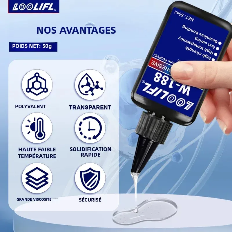 Kit résine UV 50g avec lampe pour bijoux et réparations