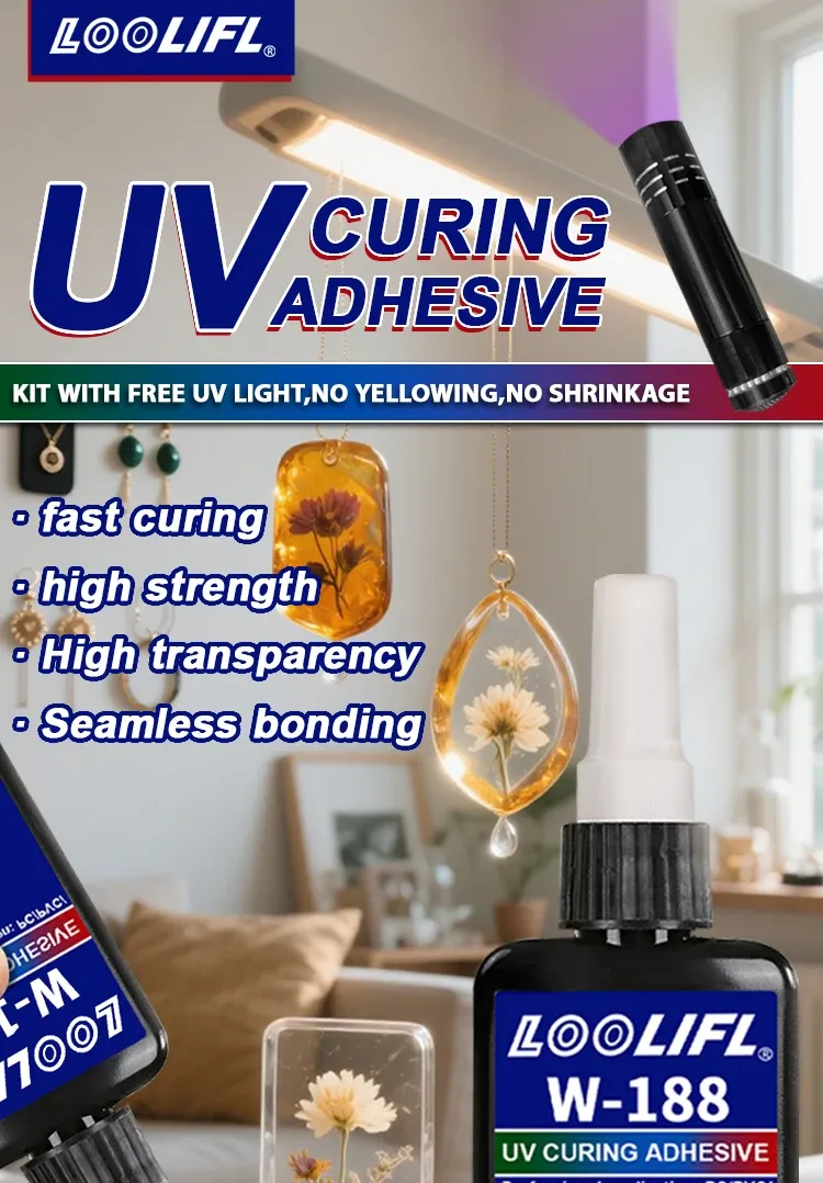 Kit résine UV 50g avec lampe pour bijoux et réparations