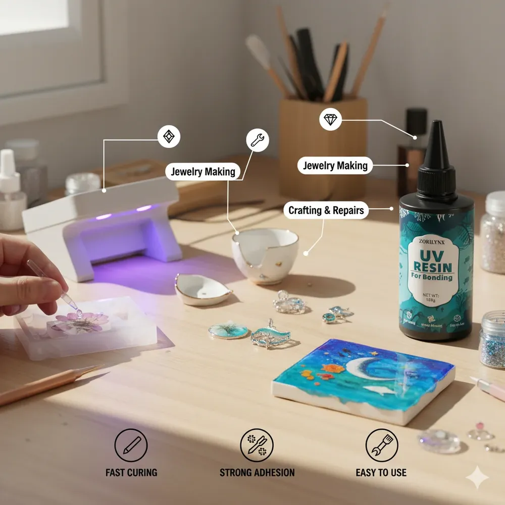 Kit résine UV dure 100g transparente, durcissement rapide avec outils