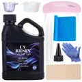 Kit résine UV dure 500g transparente, durcissement rapide pour bijoux – Couleur 500g kit