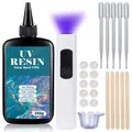 Kit résine UV dure transparente 100 à 250 g avec lampe – Couleur 250g Kit