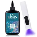 Kit résine UV dure transparente 100 à 250 g avec lampe – Couleur 250g with light