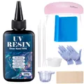 Kit résine UV dure transparente durcissement rapide 100g à 250g – Couleur 100g kit