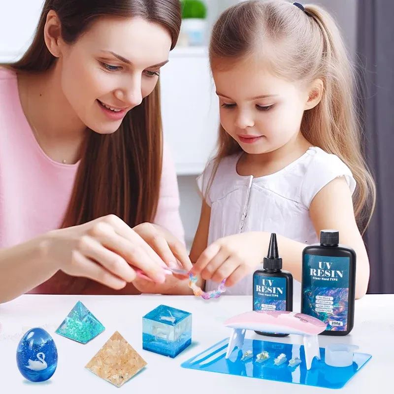 Kit résine UV dure transparente durcissement rapide 100g à 250g