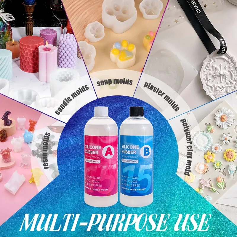 Kit silicone liquide 500 à 1000 ml pour moules DIY