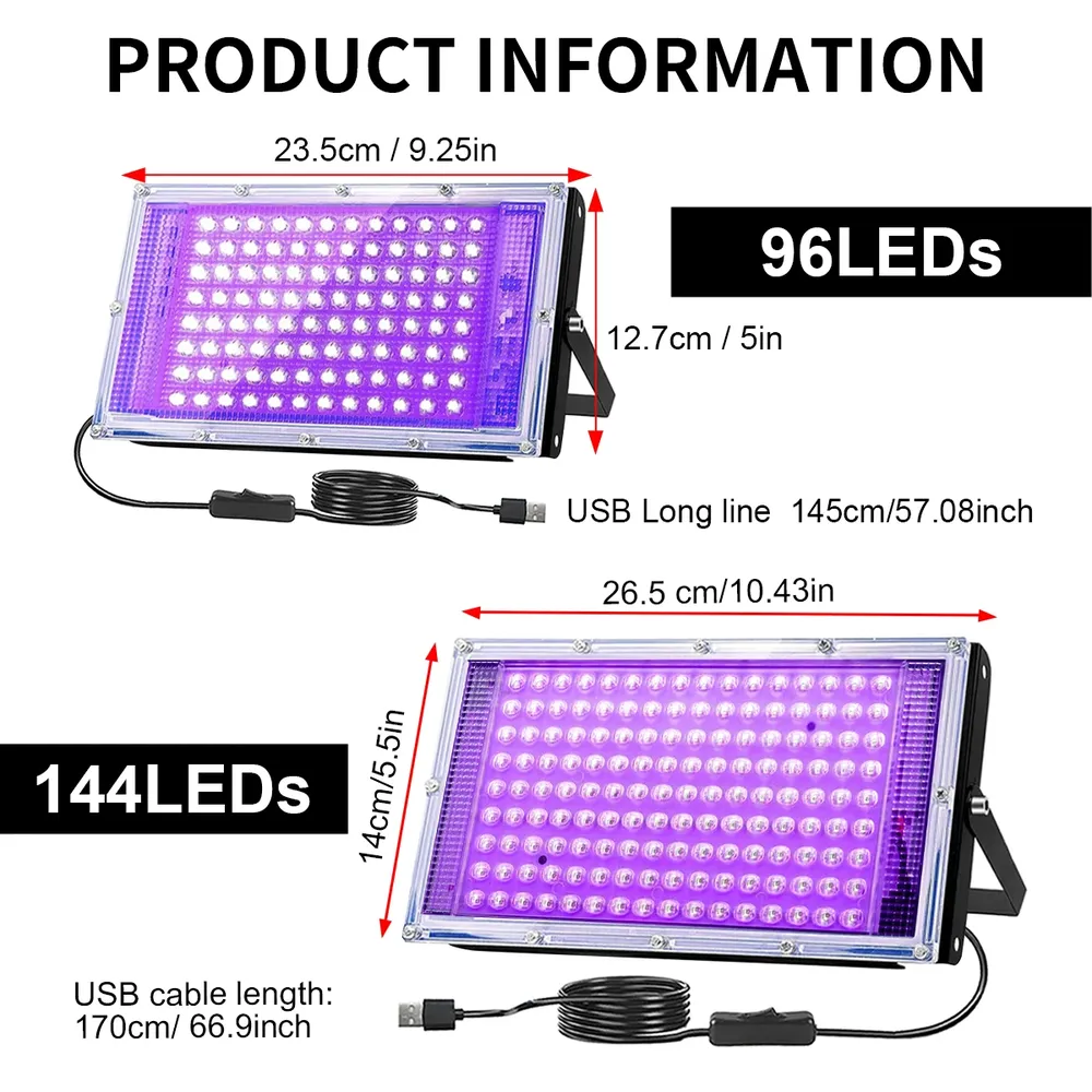 Lampe UV LED résine lot de 96 à 144