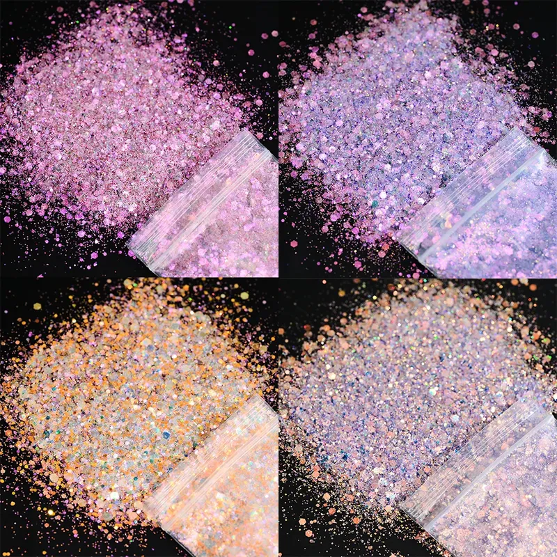 Lot 10 g paillettes hexagone laser pour remplissage résine