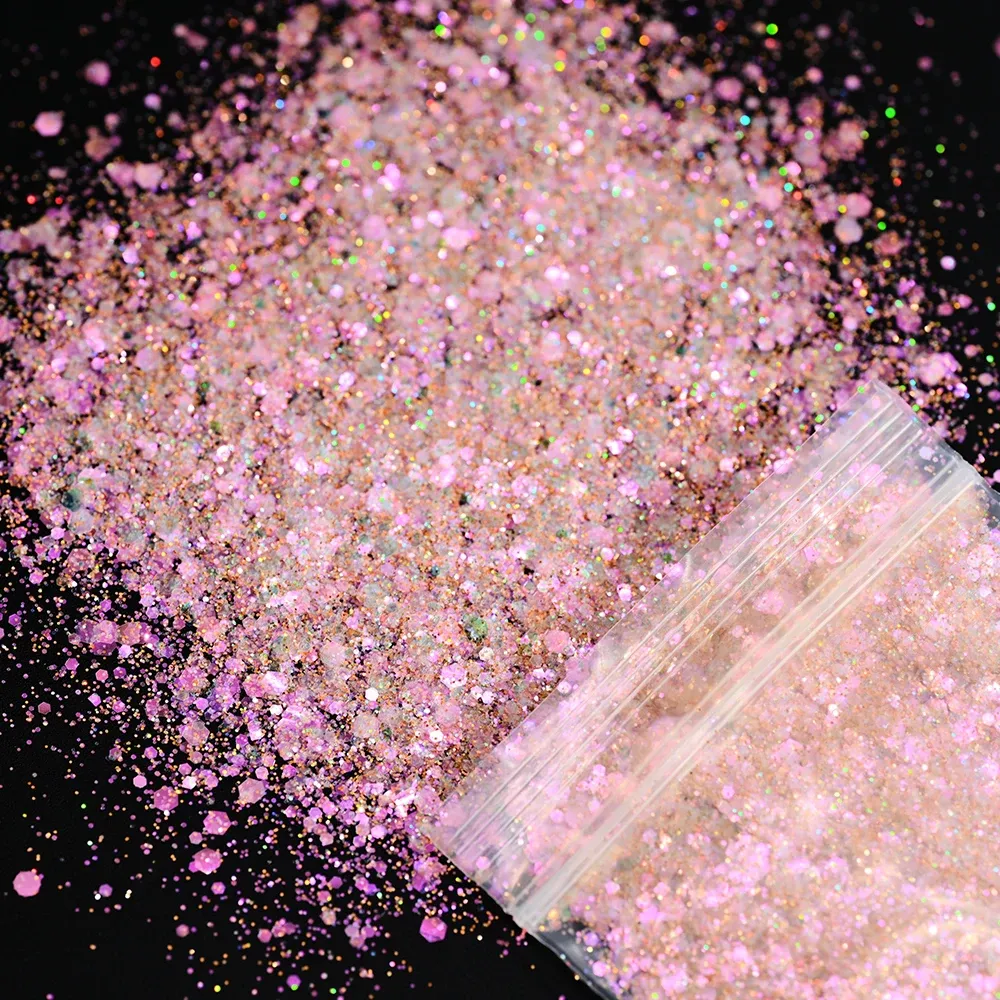 Lot 10 g paillettes hexagone laser pour remplissage résine
