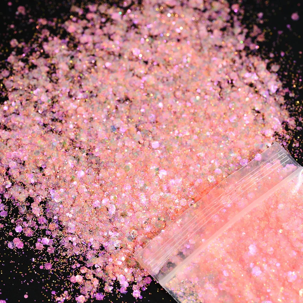 Lot 10 g paillettes hexagone laser pour remplissage résine