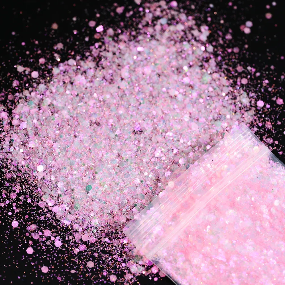 Lot 10 g paillettes hexagone laser pour remplissage résine