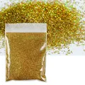 Lot 10 g poudre paillettes holographique laser pour résine – Couleur Or (11)
