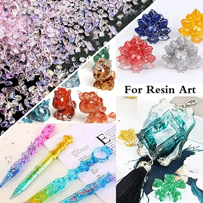 Lot 20 à 40 g strass cristal concassé pour remplissage résine
