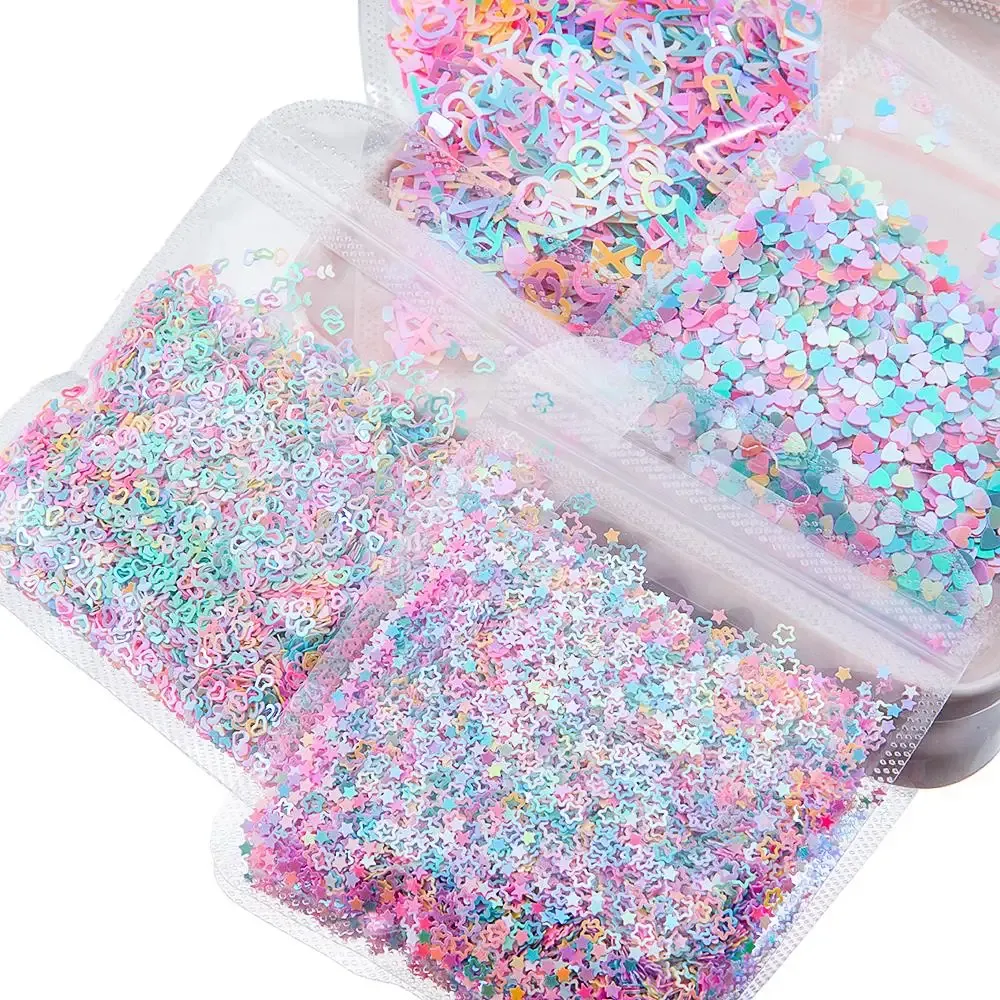Lot 20 g paillettes cœur étoile lettre coquille pour résine