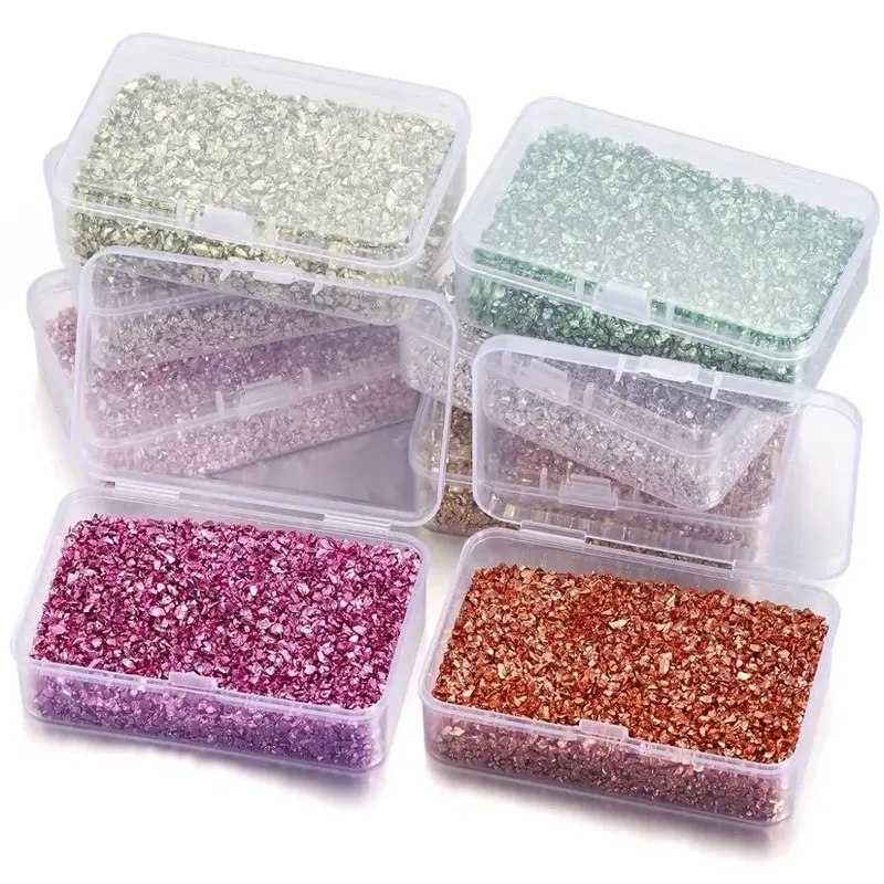 Lot 30 à 80 g pierres verre concassé pour remplissage résine