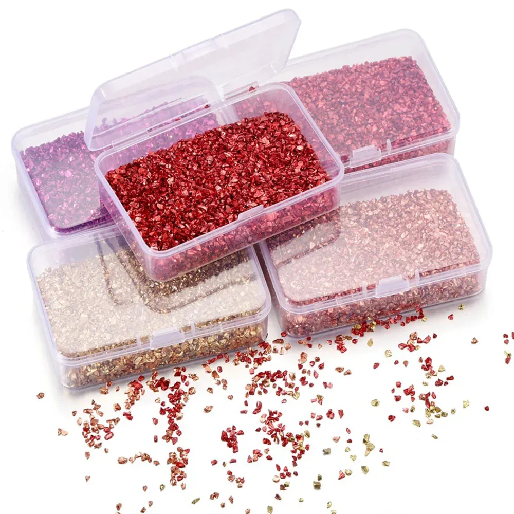 Lot 30 à 80 g pierres verre concassé pour remplissage résine