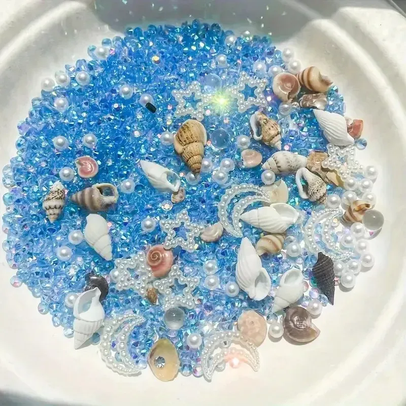Lot 30 g remplissage résine thème océan et paillettes
