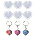 Lot 6 moules silicone cœur pour porte-clés et bijoux – 1