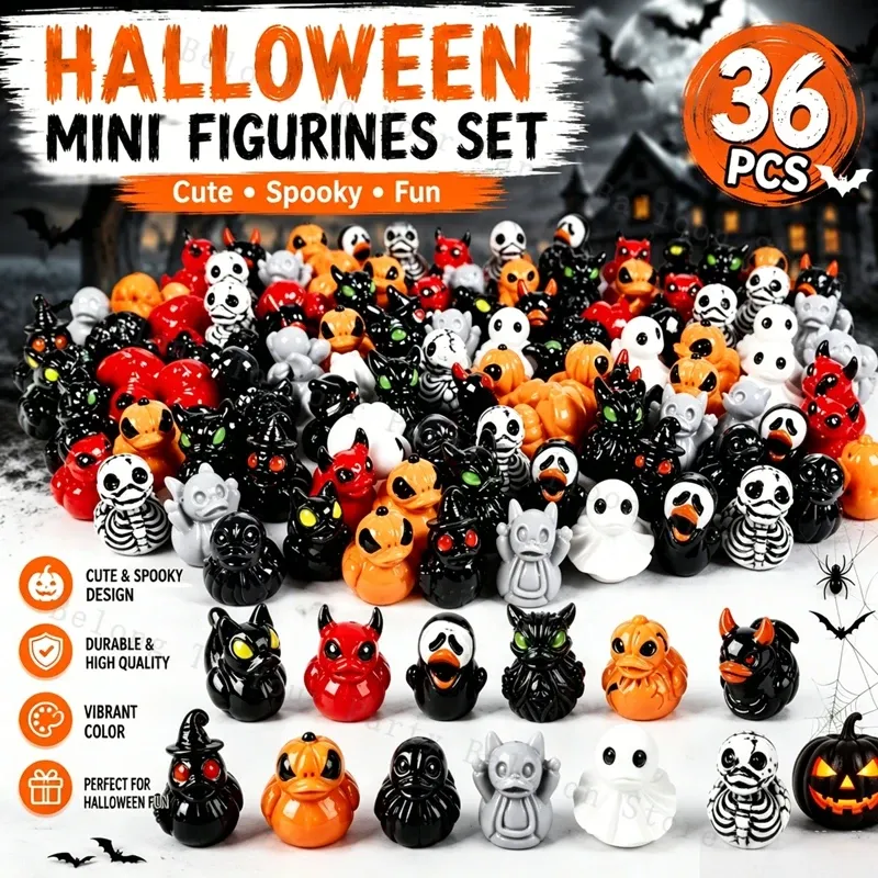 Lot de 10 à 48 mini canards fantômes résine Halloween