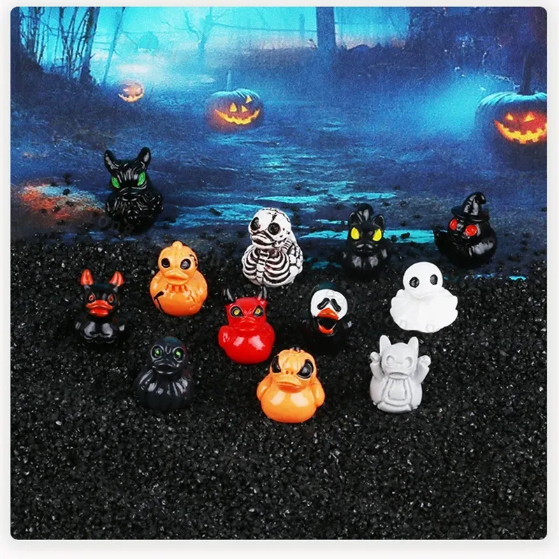 Lot de 10 à 48 mini canards fantômes résine Halloween