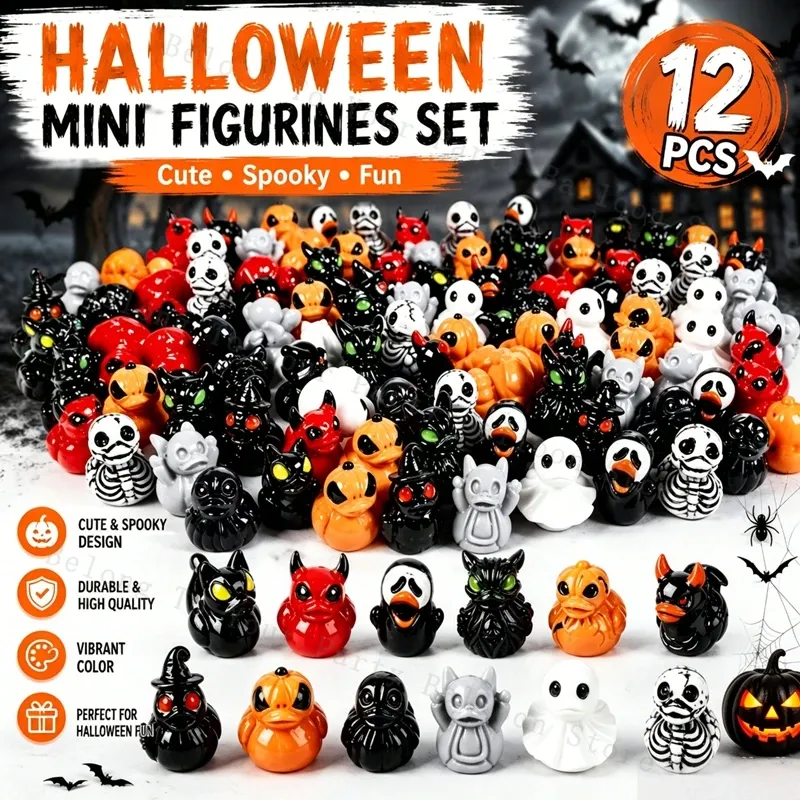 Lot de 10 à 48 mini canards fantômes résine Halloween