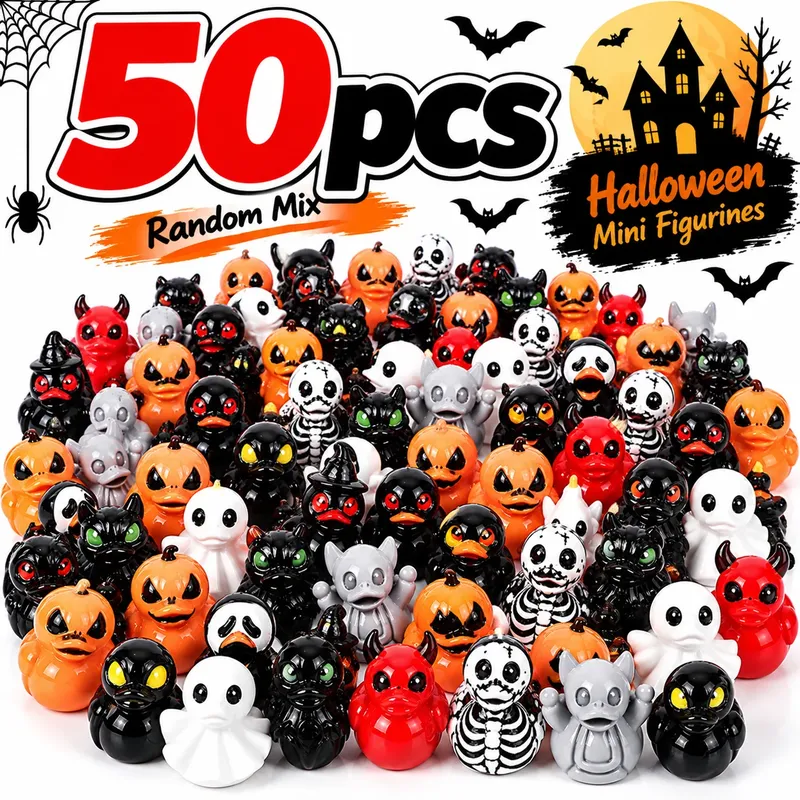 Lot de 10 à 50 mini canards et fantômes résine Halloween