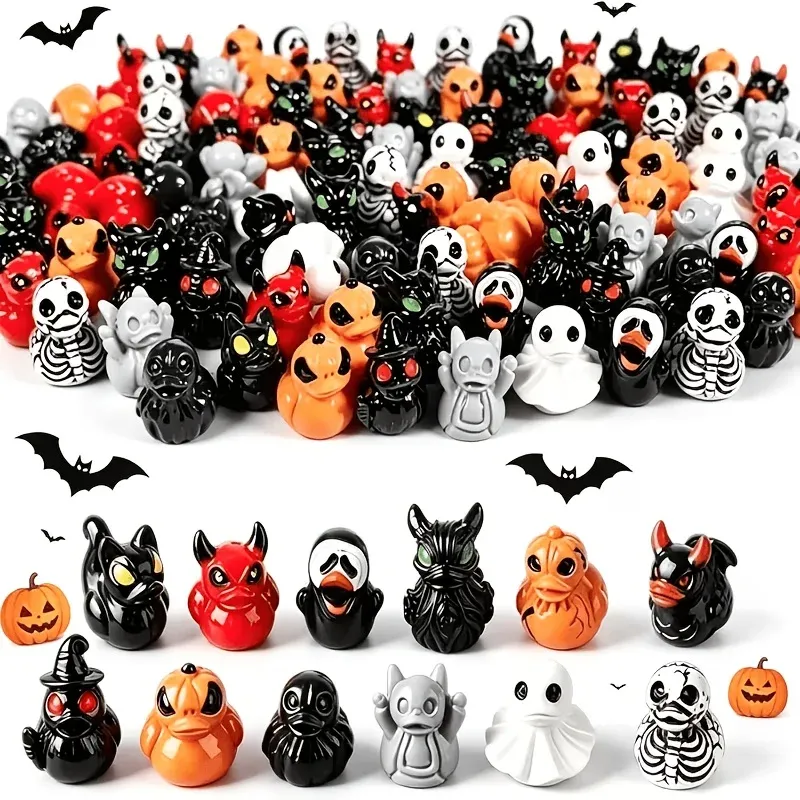 Lot de 10 à 50 mini canards et fantômes résine Halloween