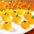 Lot de 10 à 60 mini citrouilles résine Halloween lumineuses – 6