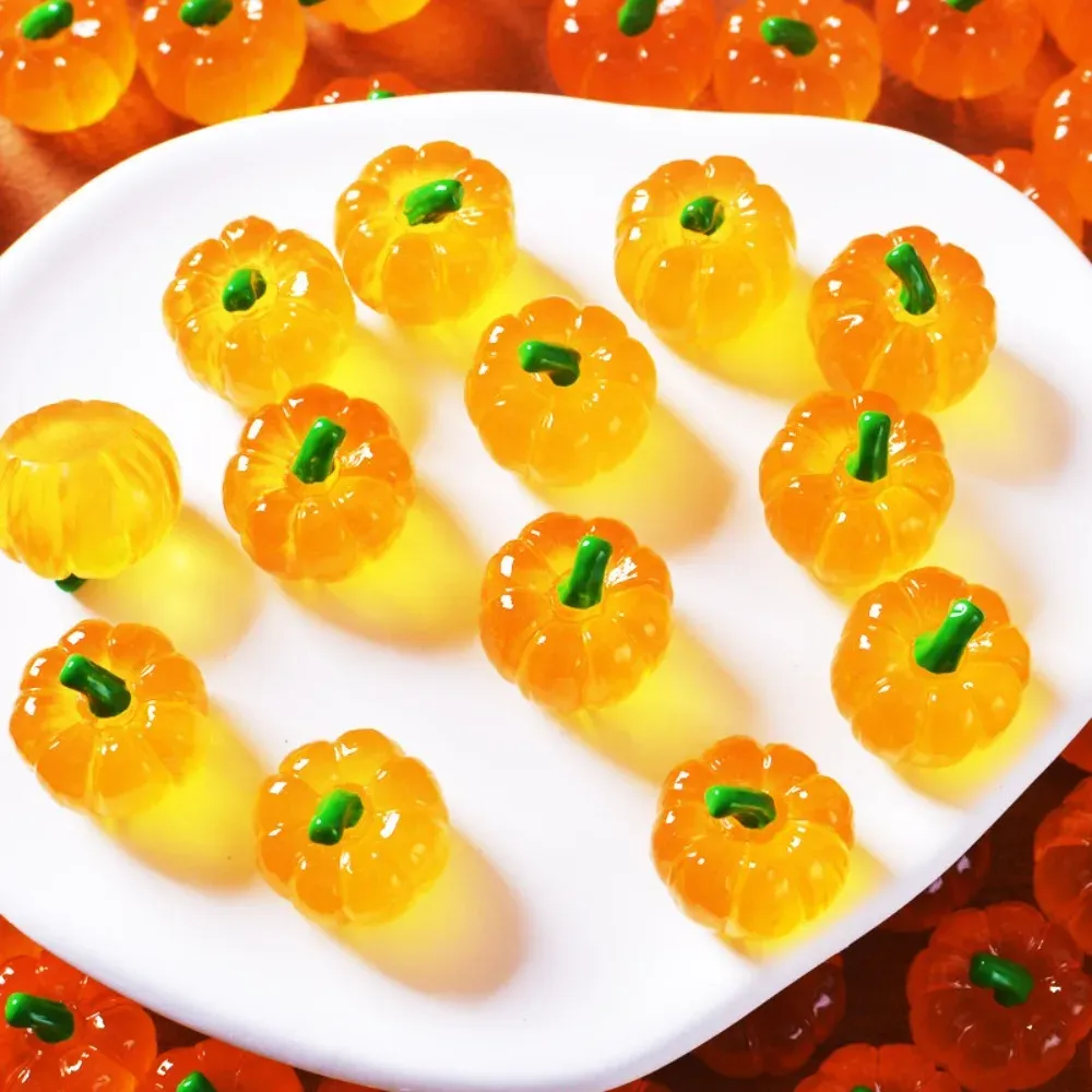 Lot de 10 à 60 mini citrouilles résine Halloween lumineuses