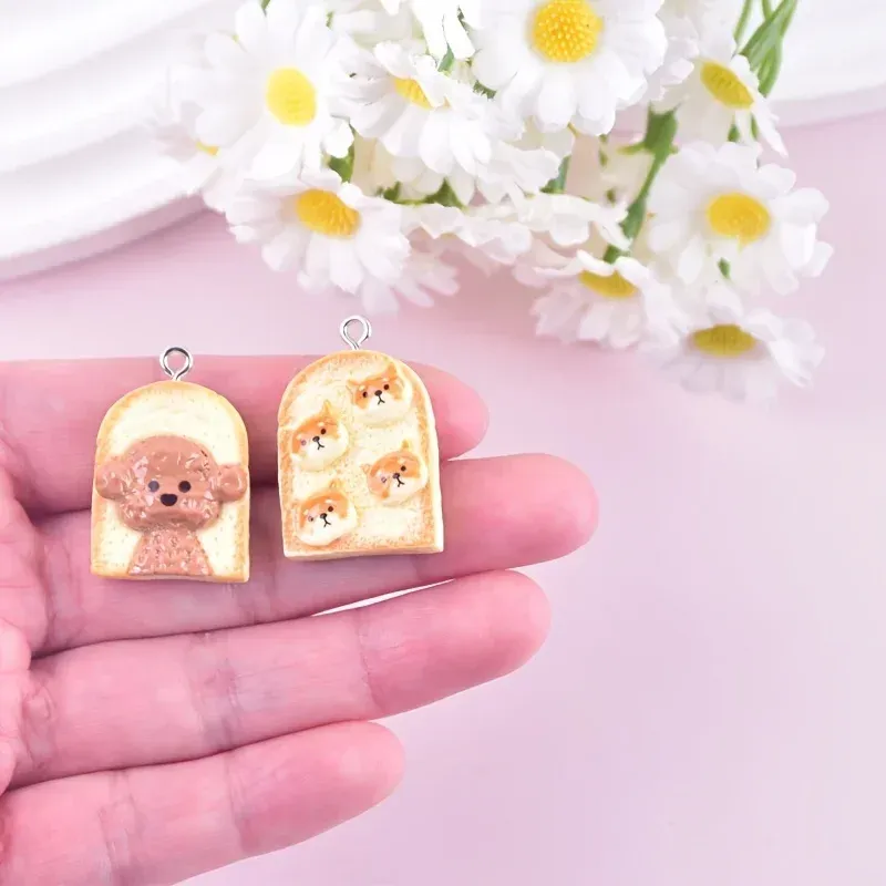Lot de 10 breloques résine animaux dessin animé pour bijoux