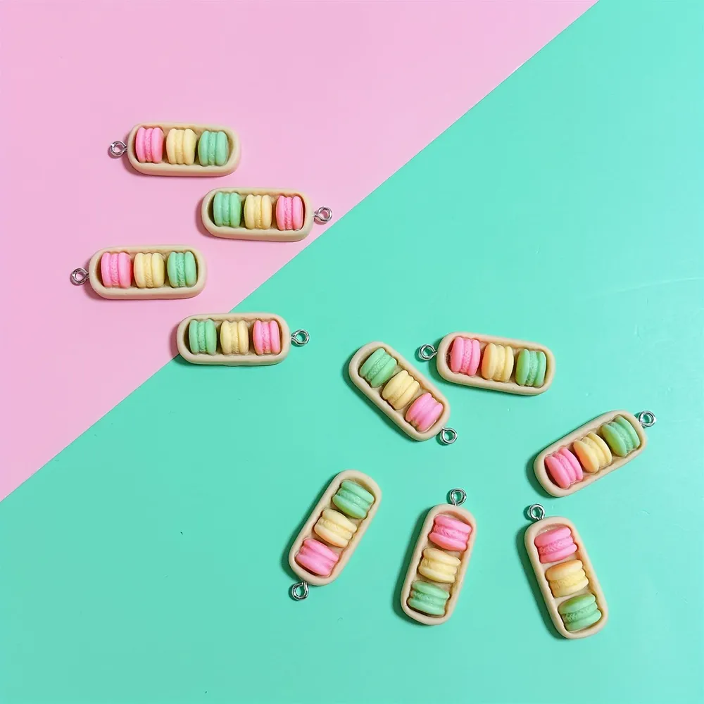 Lot de 10 breloques résine boîte macarons pour bijoux
