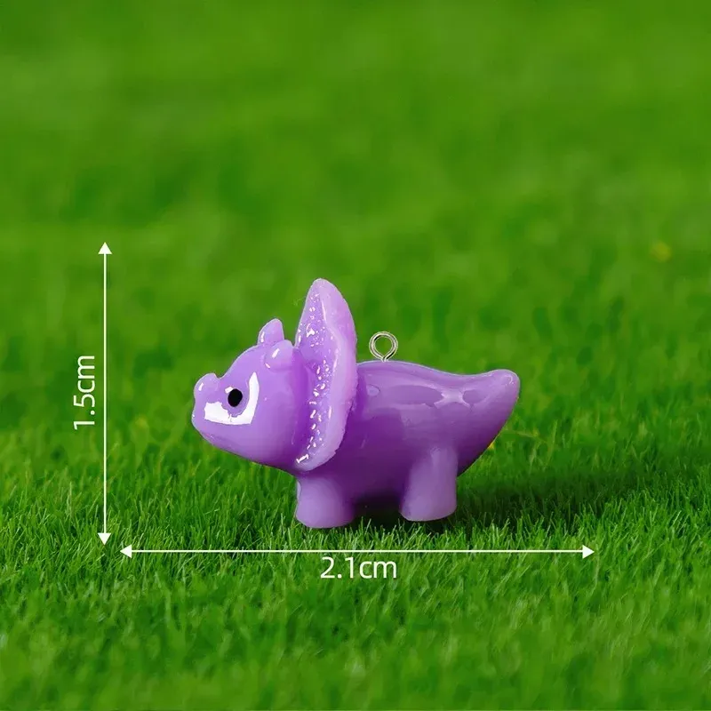 Lot de 10 breloques résine dinosaure Triceratops pour bijoux
