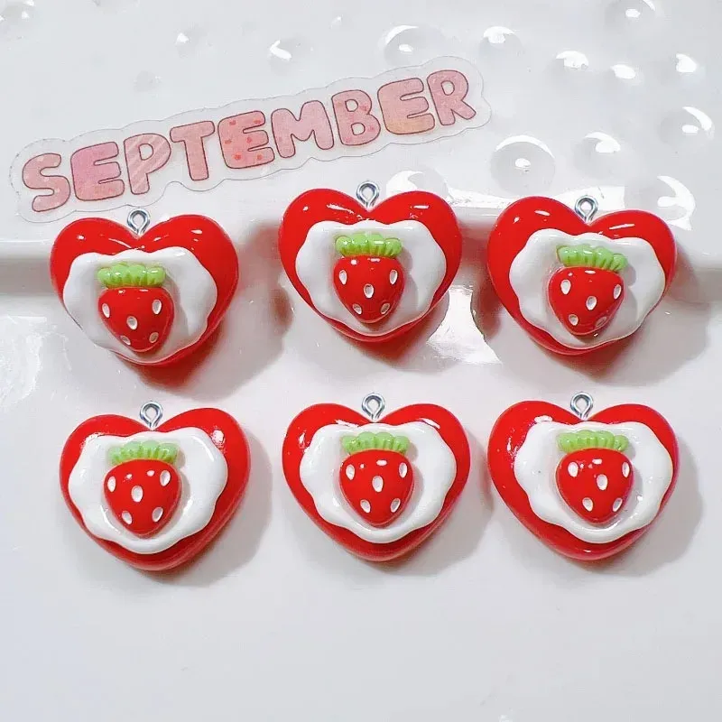 Lot de 10 breloques résine gâteau aux fruits pour bijoux