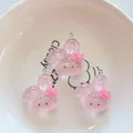Lot de 10 breloques résine lapin cerise pour bijoux – 3