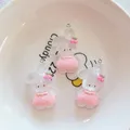 Lot de 10 breloques résine lapin cerise pour bijoux – 6