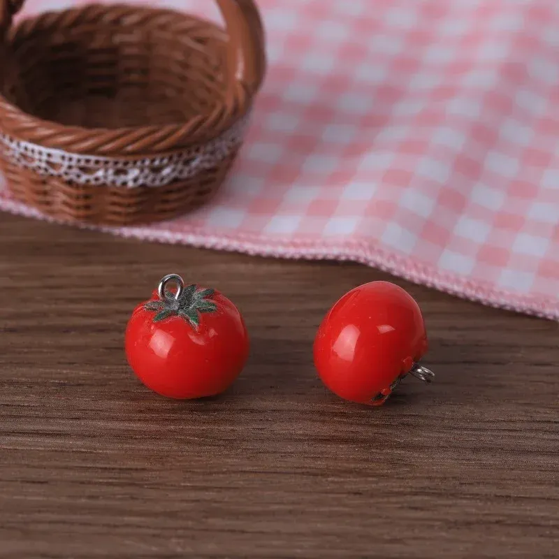 Lot de 10 breloques résine mini fruits pour bijoux