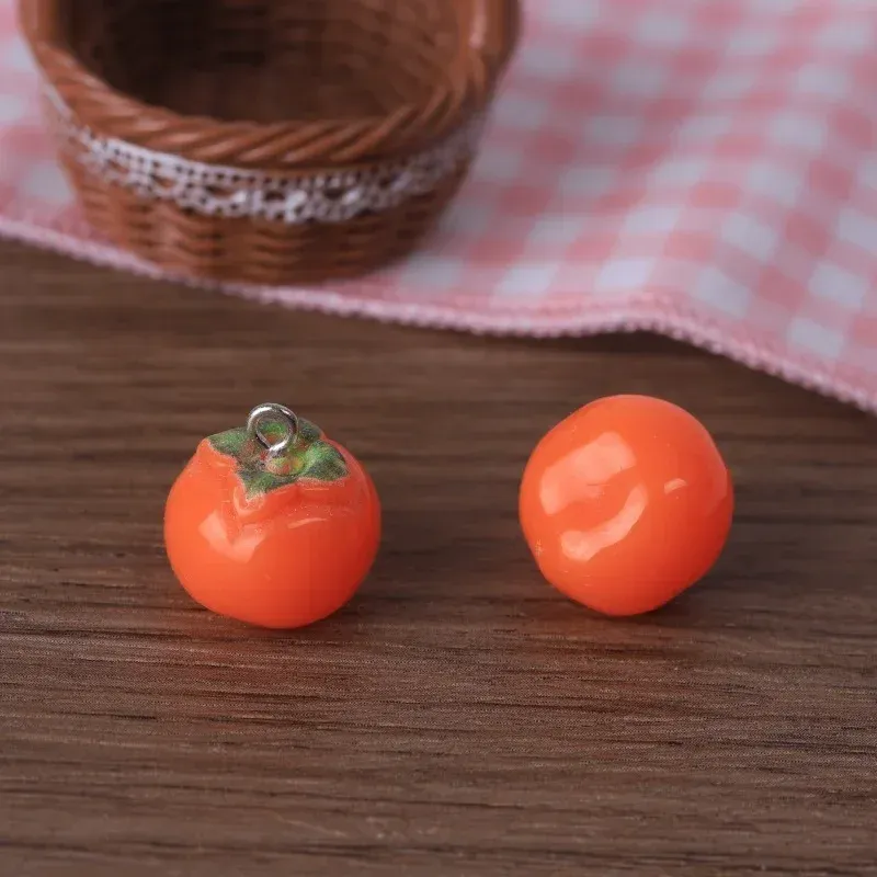 Lot de 10 breloques résine mini fruits pour bijoux